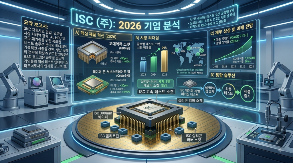 ISC 기업분석 2026 반도체 테스트 소켓 재무제표