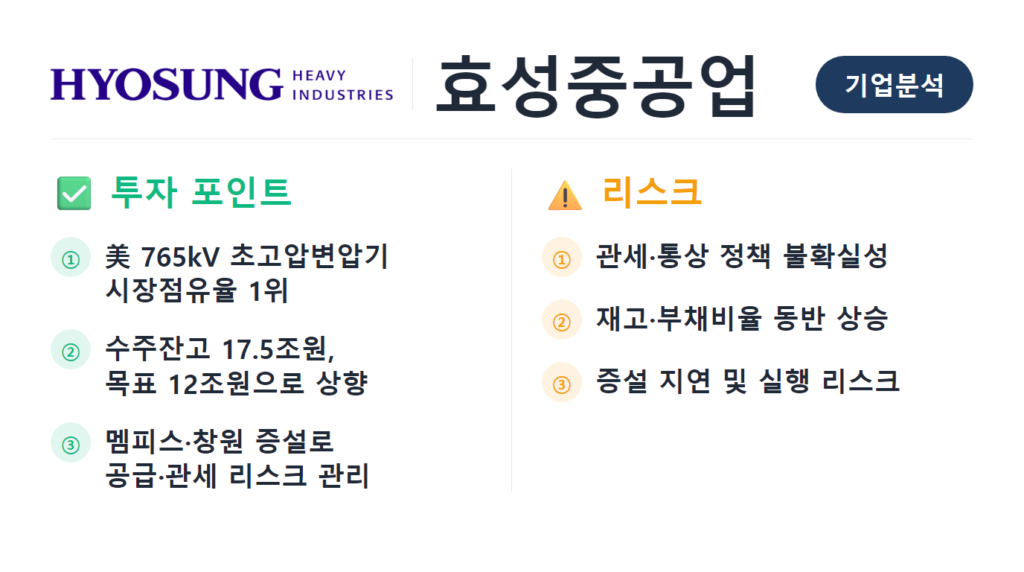 효성중공업 기업분석 2026 전력기기 재무제표