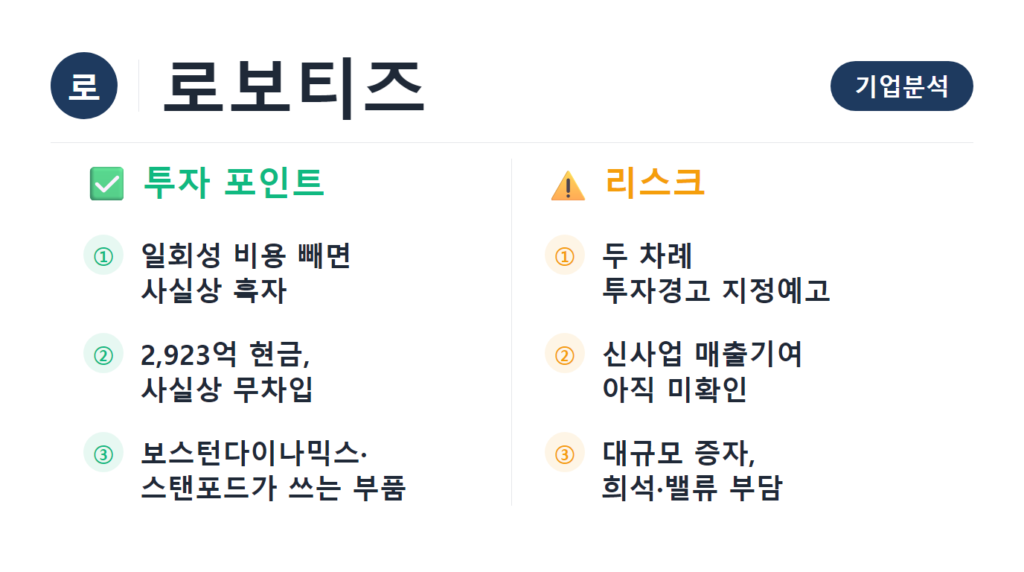 로보티즈 기업분석 2026 다이나믹셀 액추에이터 DART 재무제표