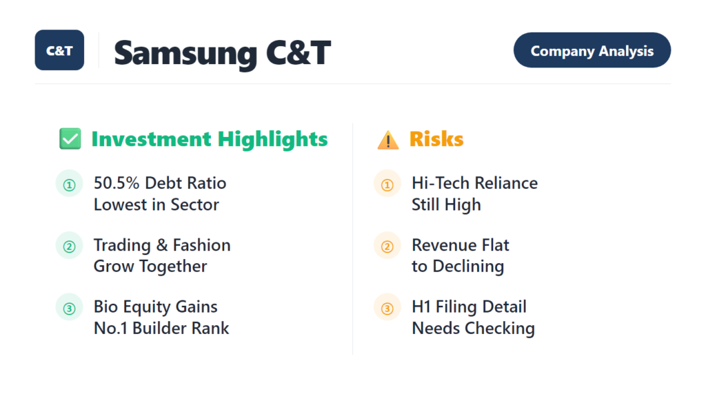 Samsung C&T company analysis 2026 financial statements segment results