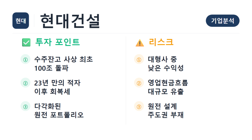 현대건설 기업분석 2026 재무제표 수주잔고