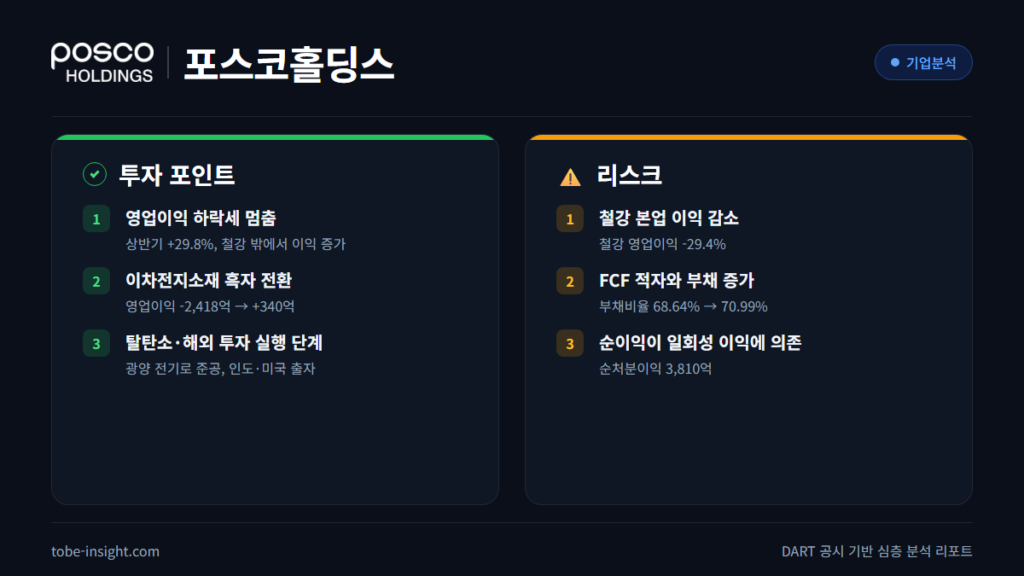 포스코홀딩스 기업분석 2026 철강 이차전지소재 재무제표